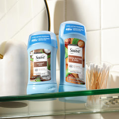 Fragrance range visual for Suave Cocoa Butter & Shea line.