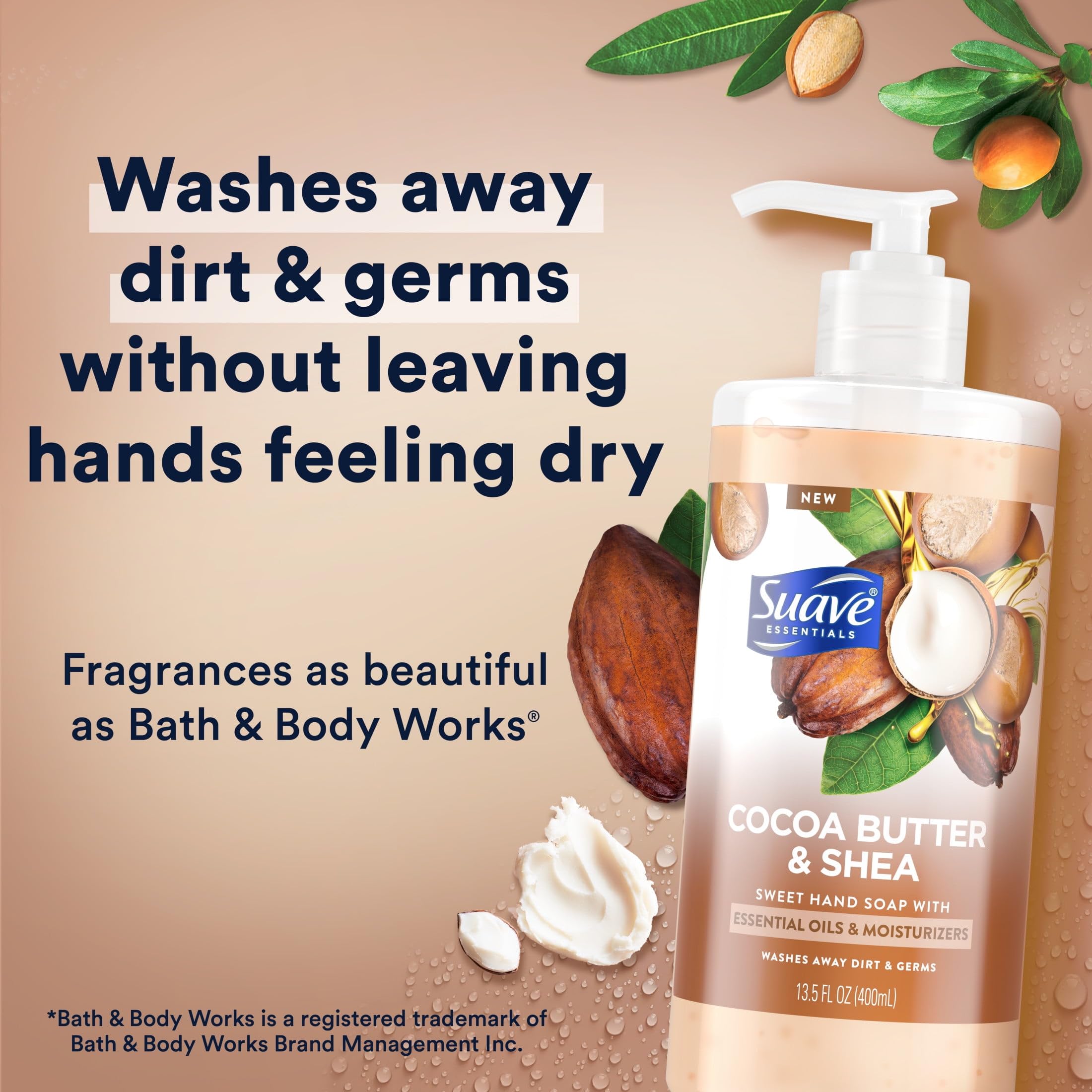 Creamy lather from Suave hand soap ready for cleansing