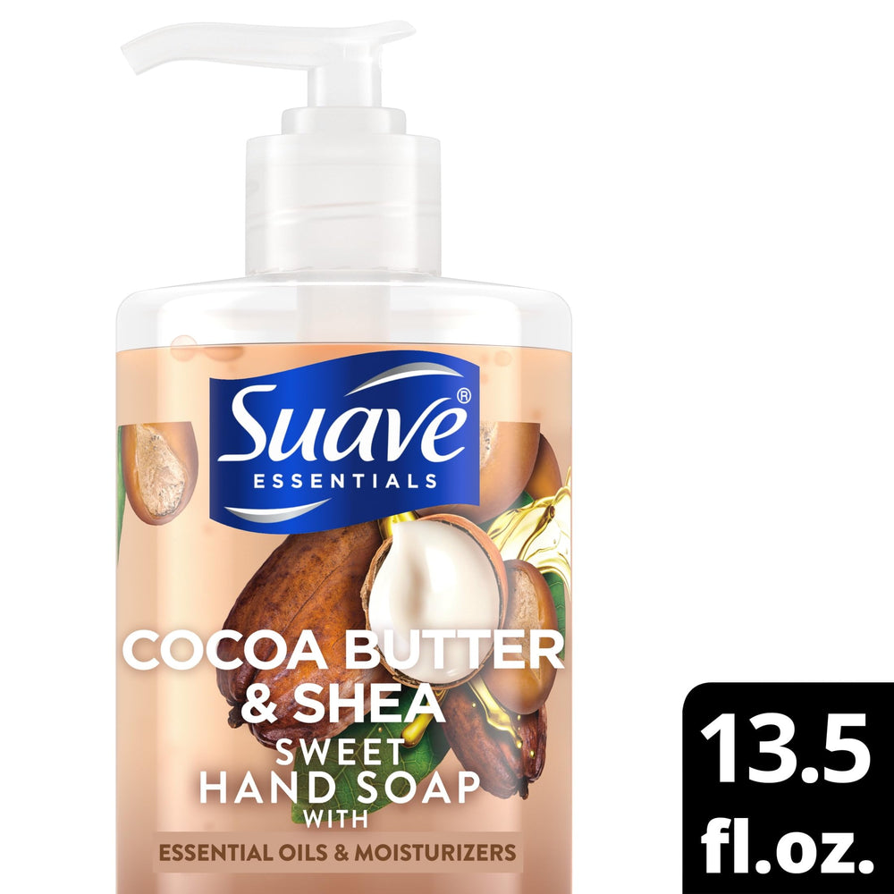 Suave Cocoa Butter & Shea hand soap on kitchen sink for daily use