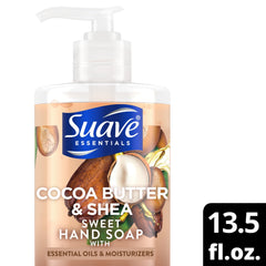 Suave Cocoa Butter & Shea hand soap on kitchen sink for daily use