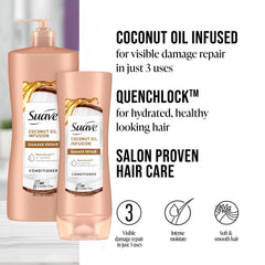 Suave Coconut Oil Infusion Conditioner bottle (12.6oz) ideal for travel.
