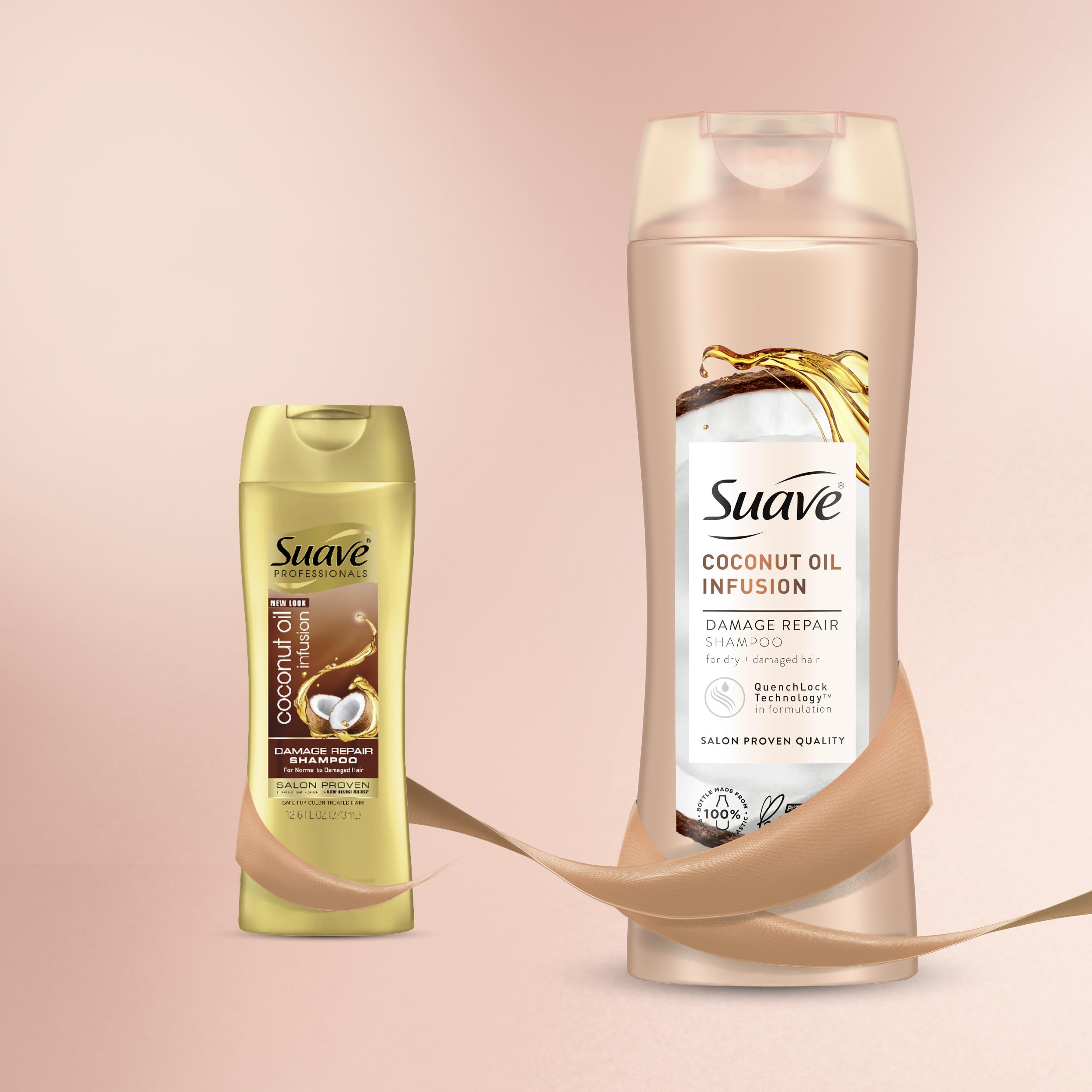 Suave Coconut Oil Infusion Shampoo lather close-up emphasizing cleansing and hydration
