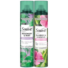 Suave dry shampoo Invigorating Rosemary & Mint bottle refreshing roots between washes