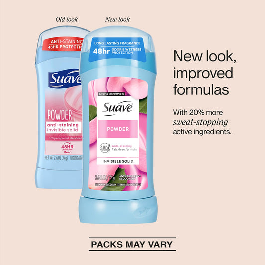 Suave invisible solid deodorant stick in use for protection