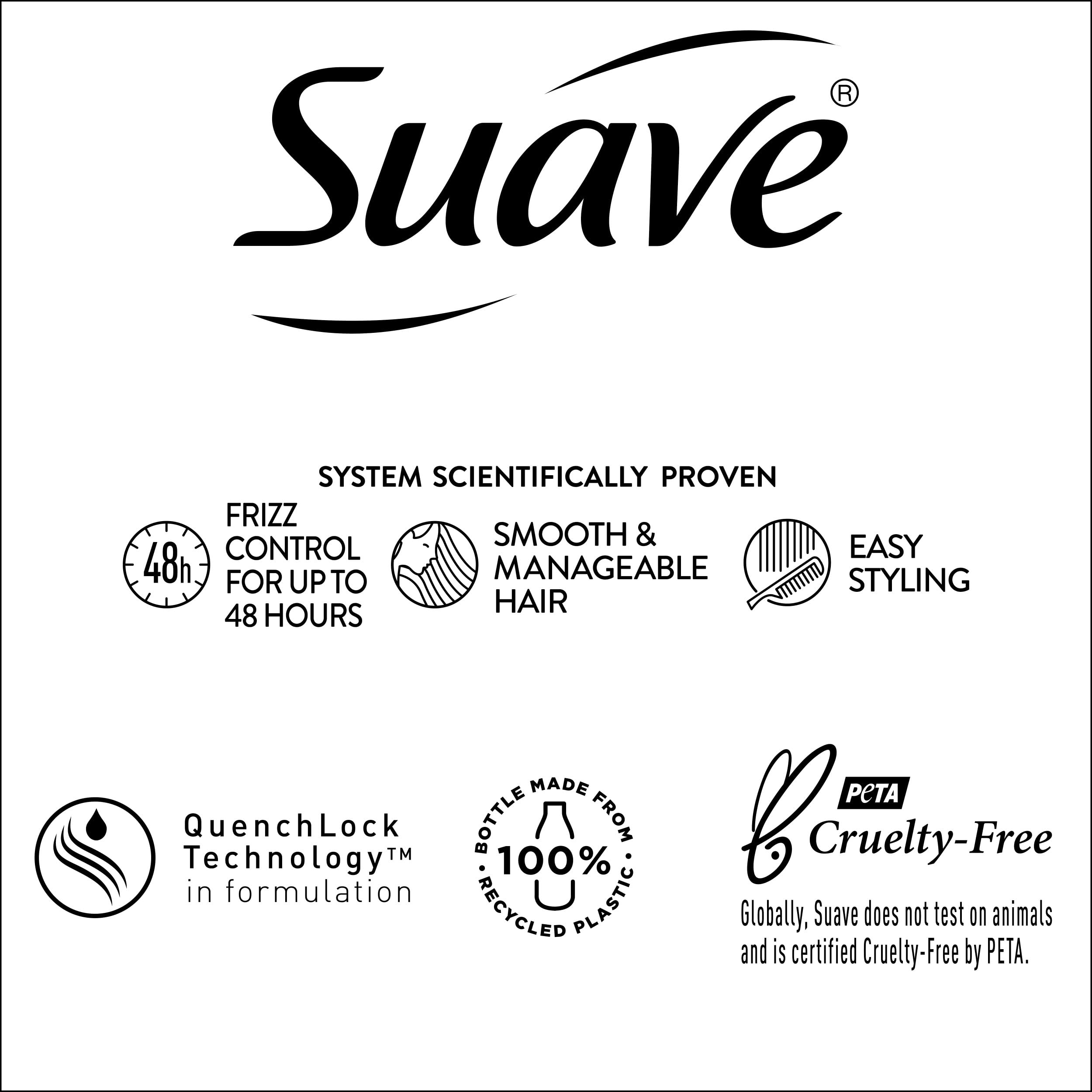 Suave Keratin Infusion detangling scene illustrating easy combing after wash