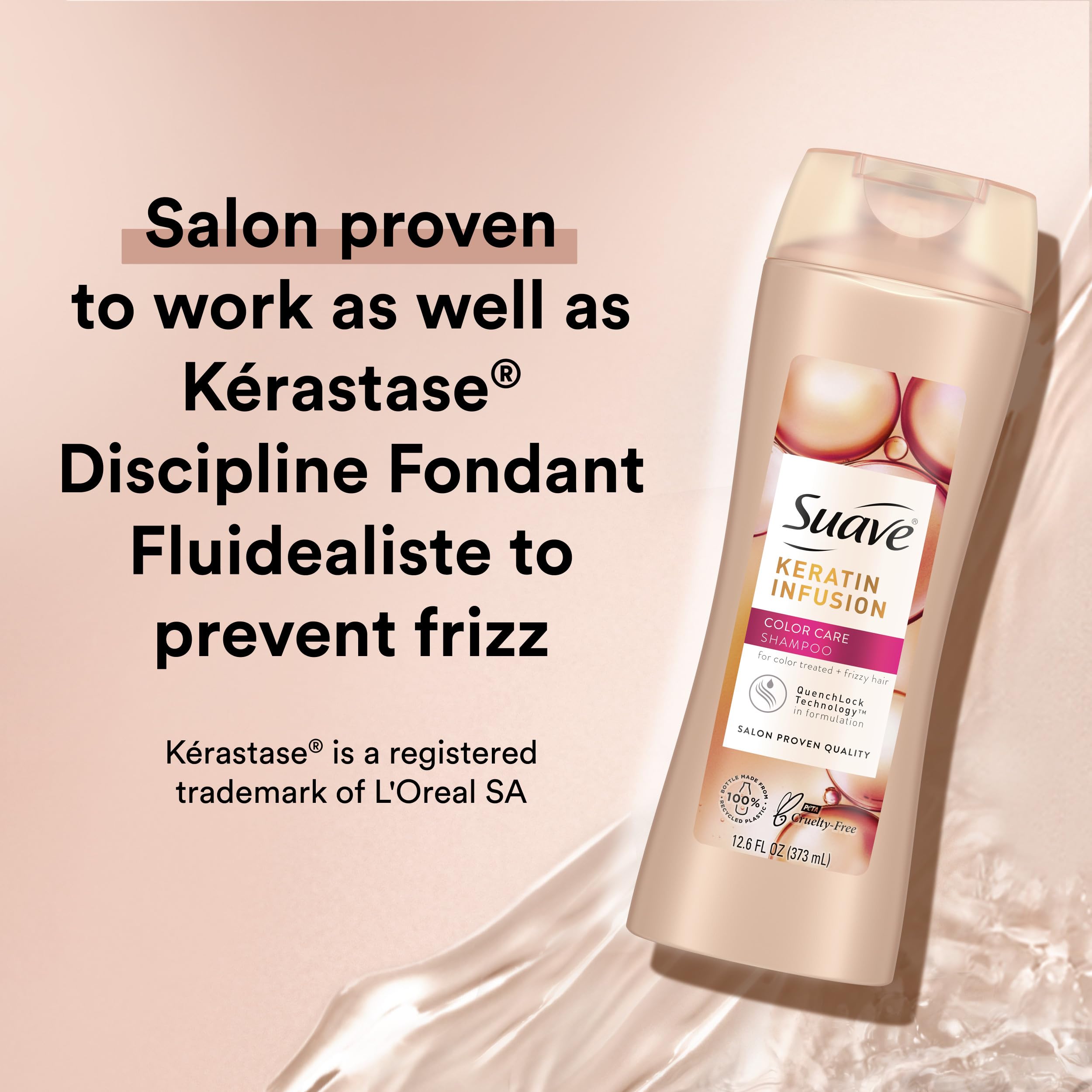 Shampoo stream demonstrates easy distribution for smooth cleansing by Suave