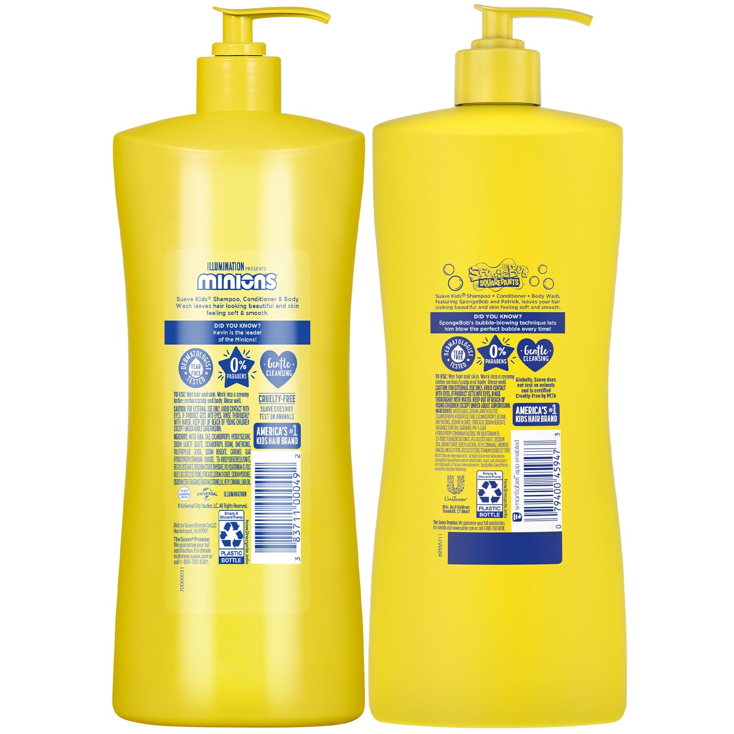 Suave Kids Minions Fresh Fun foamy lather ideal for quick rinses after play.