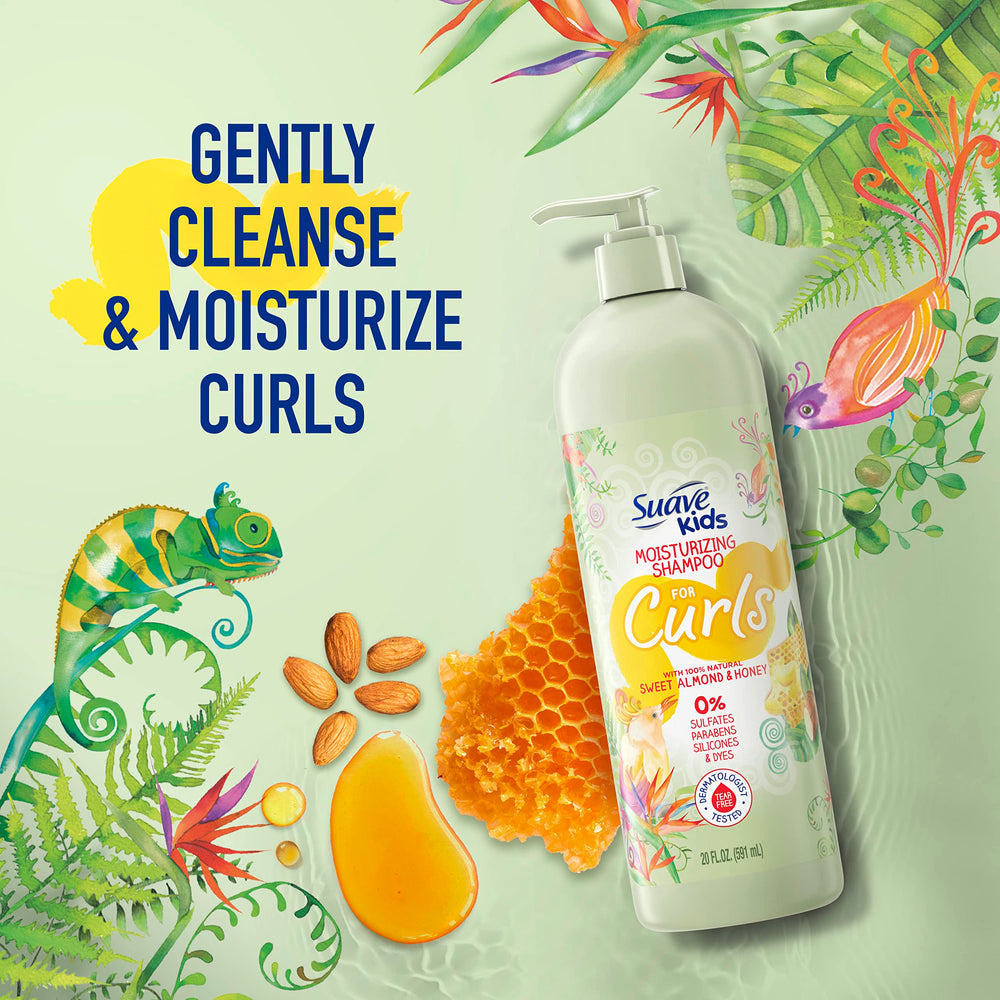 Suave Kids conditioner label detail noting dye- and paraben-free formula
