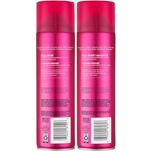 All-hair-types friendly hold from Suave Max Hold Hairspray in action.