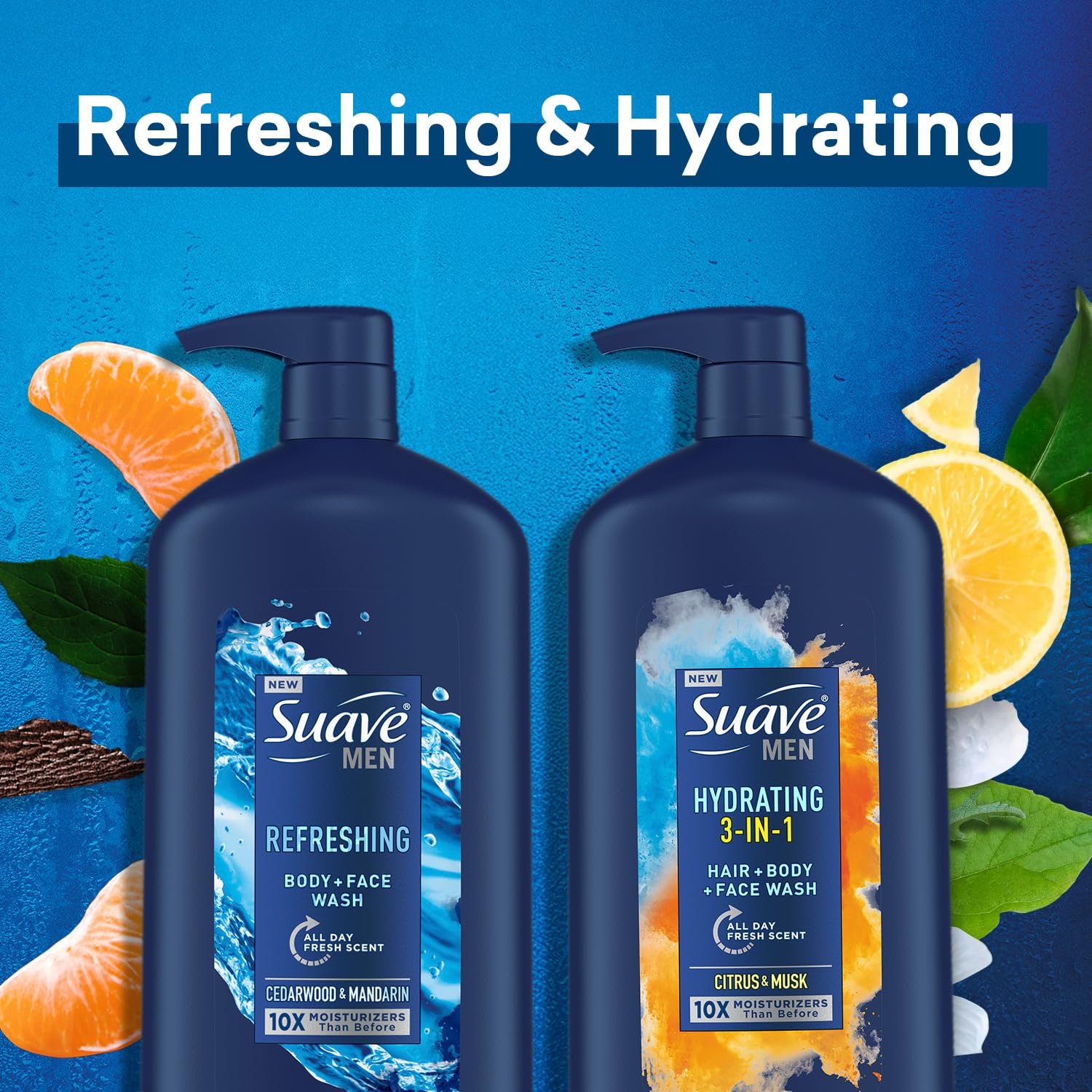 Suave Men Cedarwood & Mandarin scent pack on display.