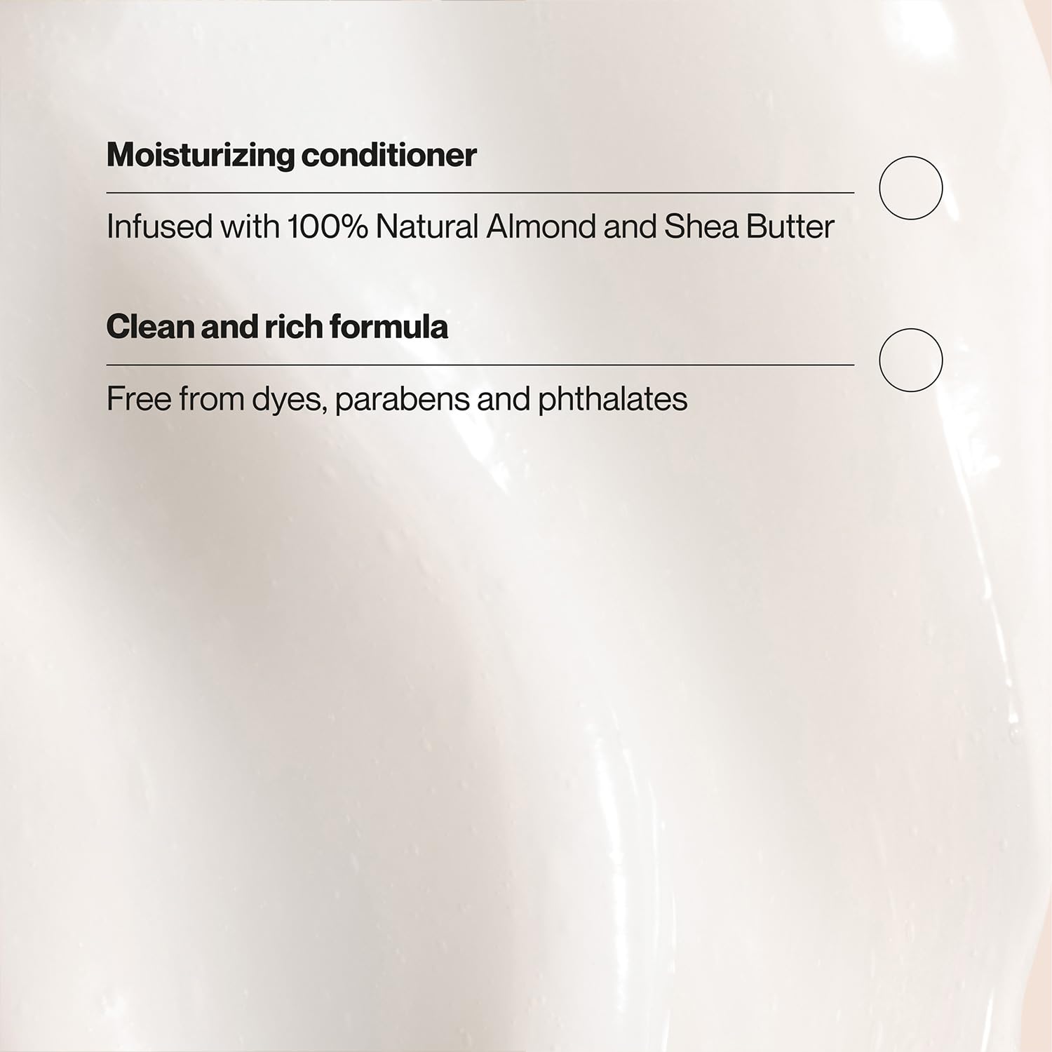 Shower setup showing conditioner being applied to damp hair