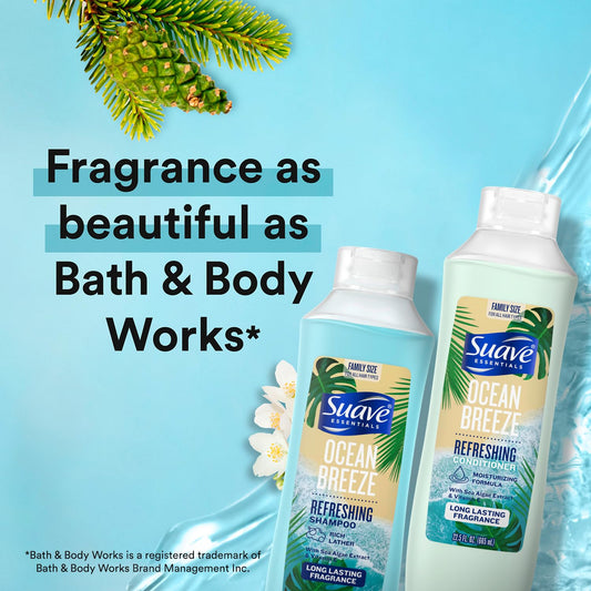 Suave Ocean Breeze conditioner bottle delivering softness and detangling ease.