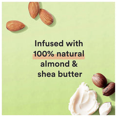 Suave Professional packaging detail highlights almond and shea butter ingredients.