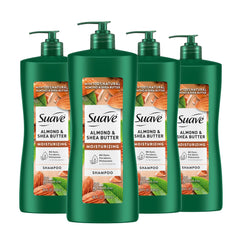 Suave Professionals Almond + Shea Butter Shampoo bottle demonstrates rich moisture for dry hair.