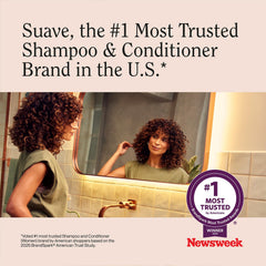 Suave Rosemary & Mint conditioner in use to detangle and smooth hair