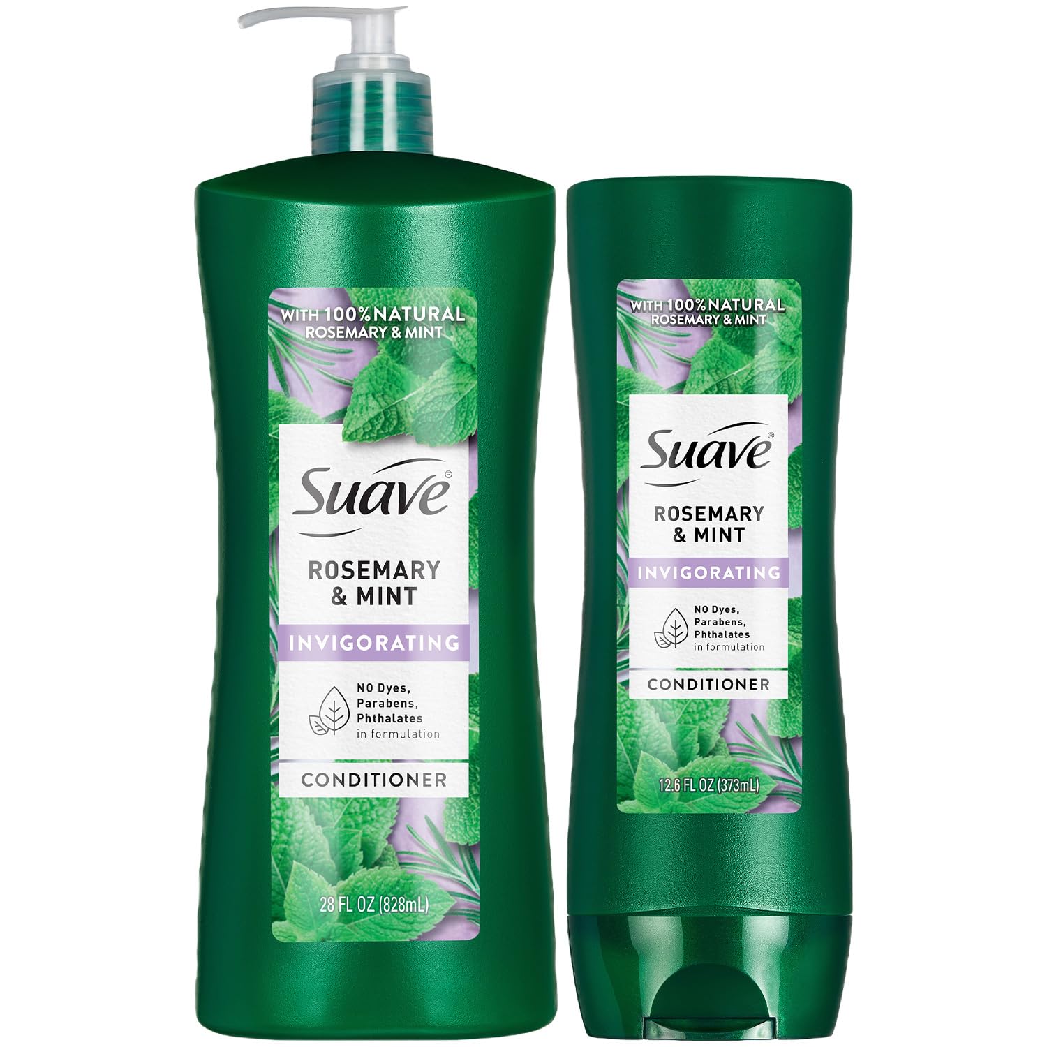 Suave Rosemary & Mint conditioner bottle front showing gentle hydration for dry hair