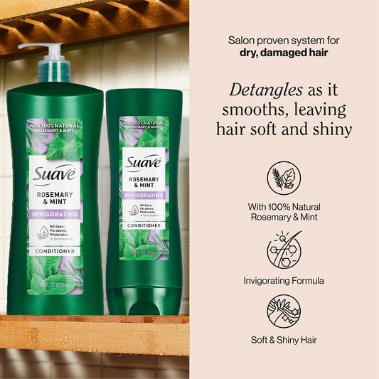 Suave Rosemary & Mint conditioner bundle pack in two sizes for versatile use