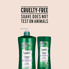 Creamy texture swirl of Suave conditioner highlighting lightweight formula