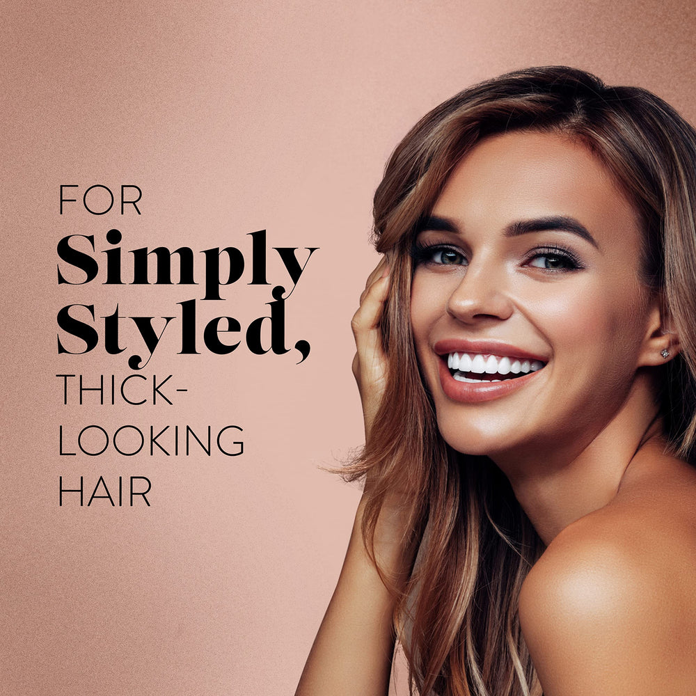 Suave Simply Styled thickening cream on wet hair enables even distribution