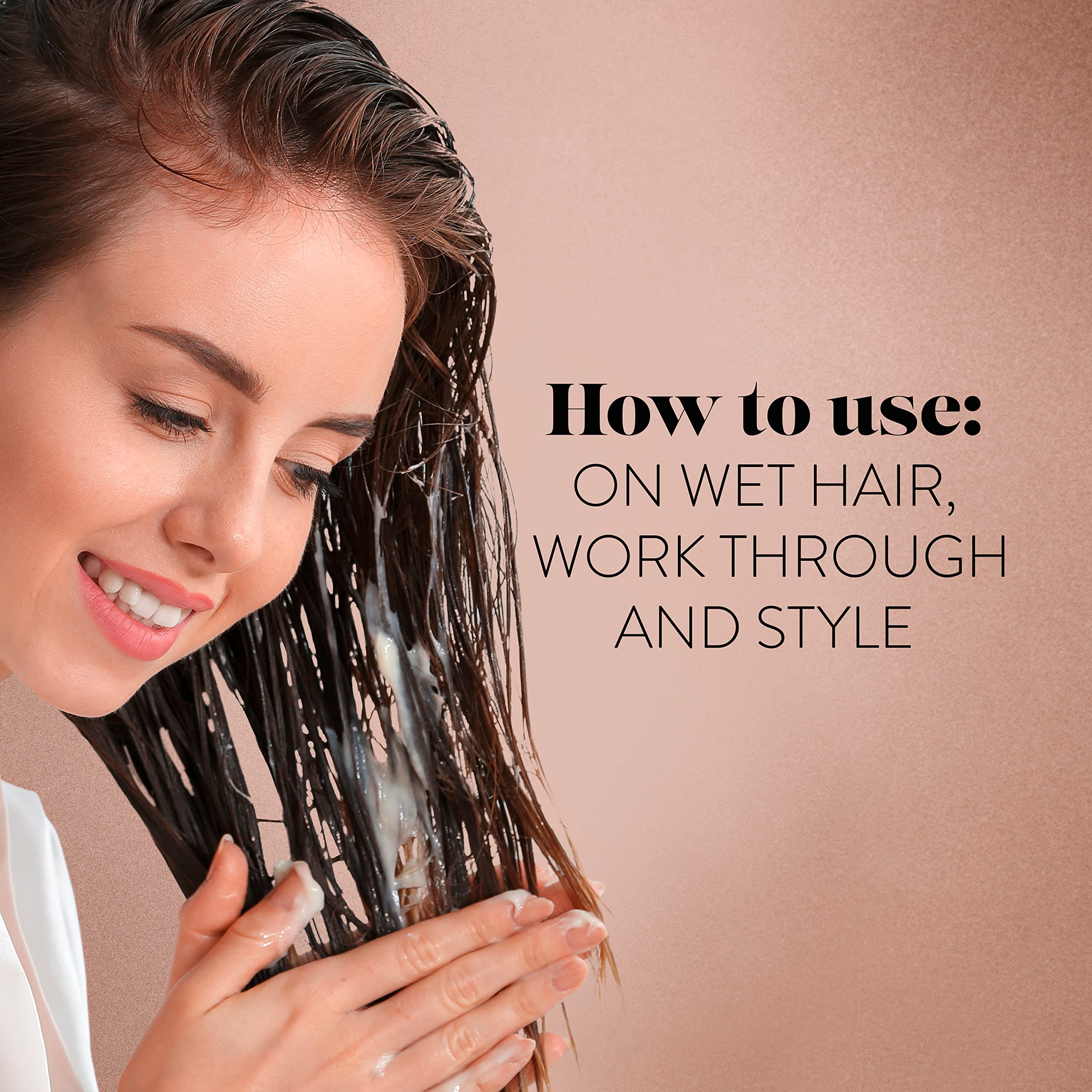 Suave Simply Styled thickening cream being worked through hair for styling