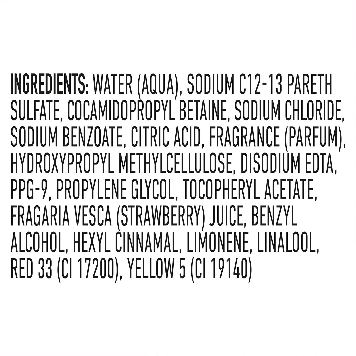 Close-up of strawberry extract in Suave shampoo formula highlighting natural fragrance