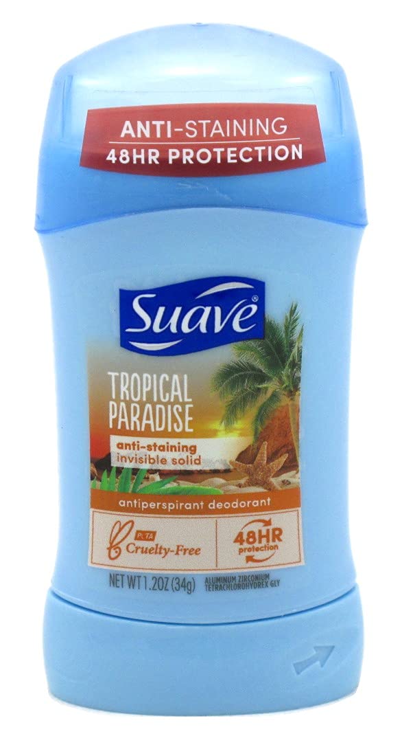 Suave Tropical Paradise Invisible Solid bottle with clear, residue-free protection