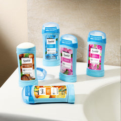 Display of Suave variety pack featuring three sticks for different moods