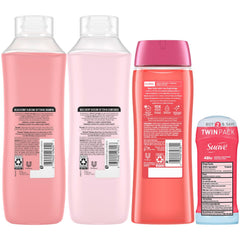 Suave Wild Cherry Blossom packaging; modern design highlights product bundle
