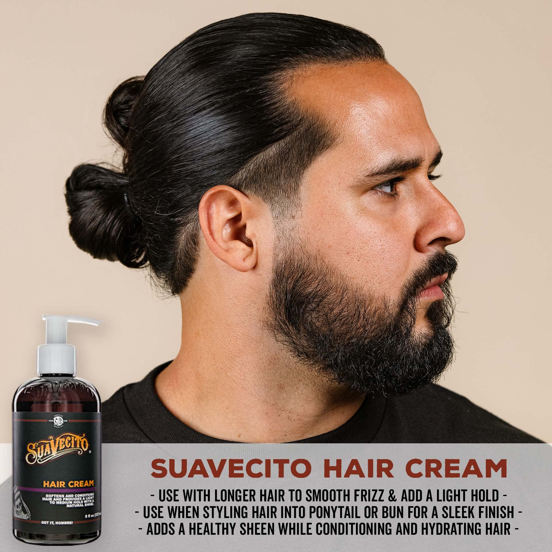 Suavecito Hair Cream Light Hold keeps styles flexible and touchable.