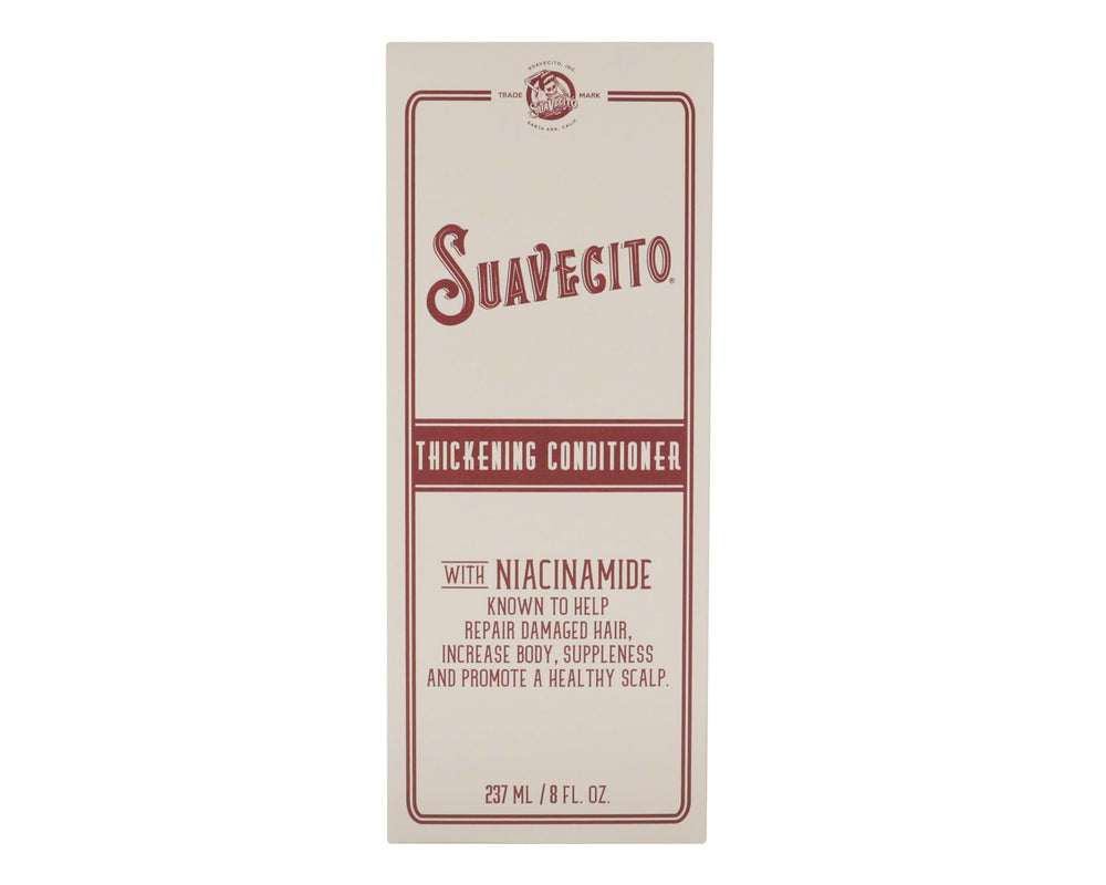 Suavecito conditioner scalp-care shot emphasizes soothing, balanced scalp and hair health.