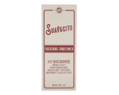 Suavecito conditioner scalp-care shot emphasizes soothing, balanced scalp and hair health.