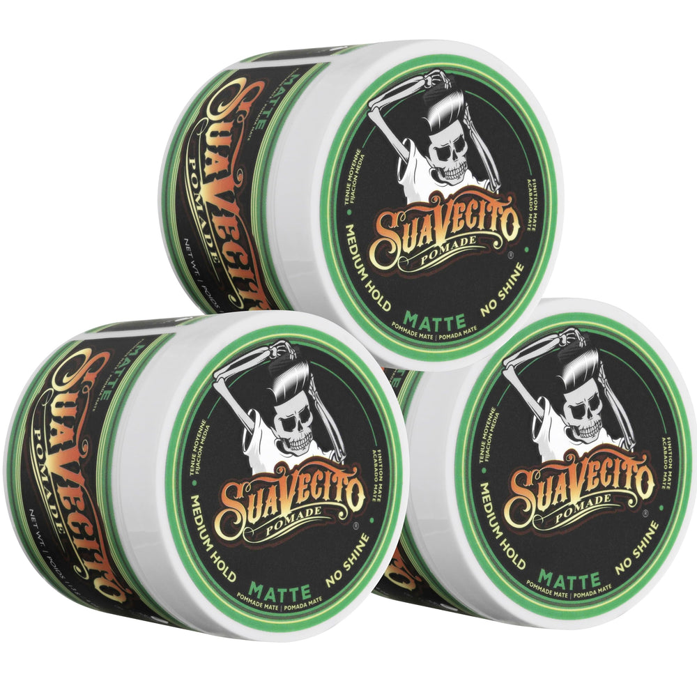 Creamy texture of Suavecito Matte Pomade ready to blend into hair.