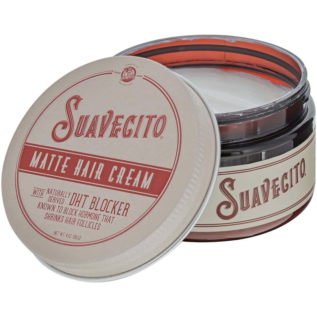 Suavecito niacinamide and caffeine ingredients label close-up