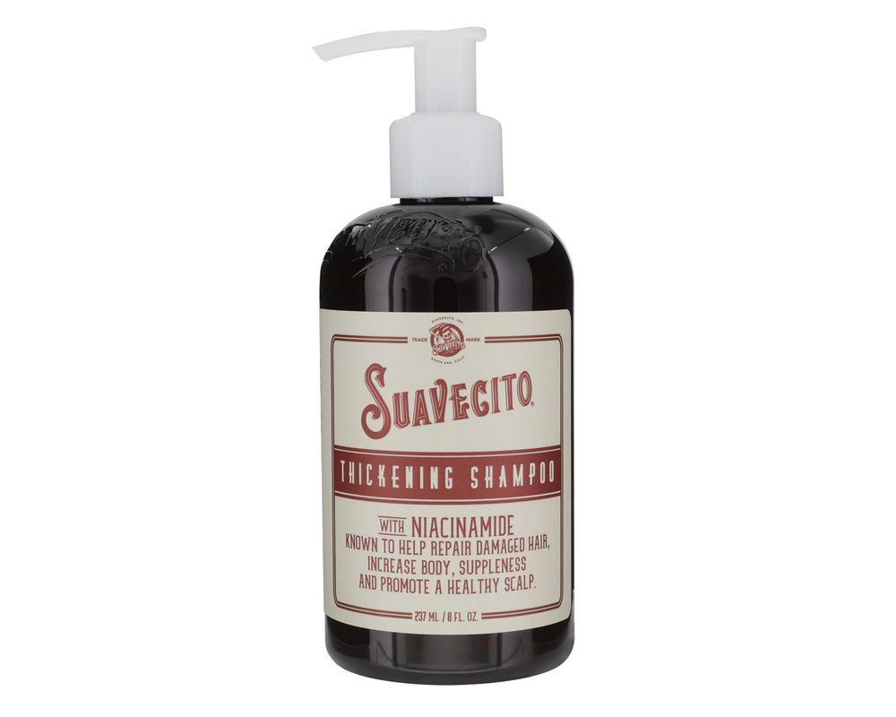 Suavecito Niacinamide ingredient close-up highlights Vitamin B3 benefits for healthier scalp.