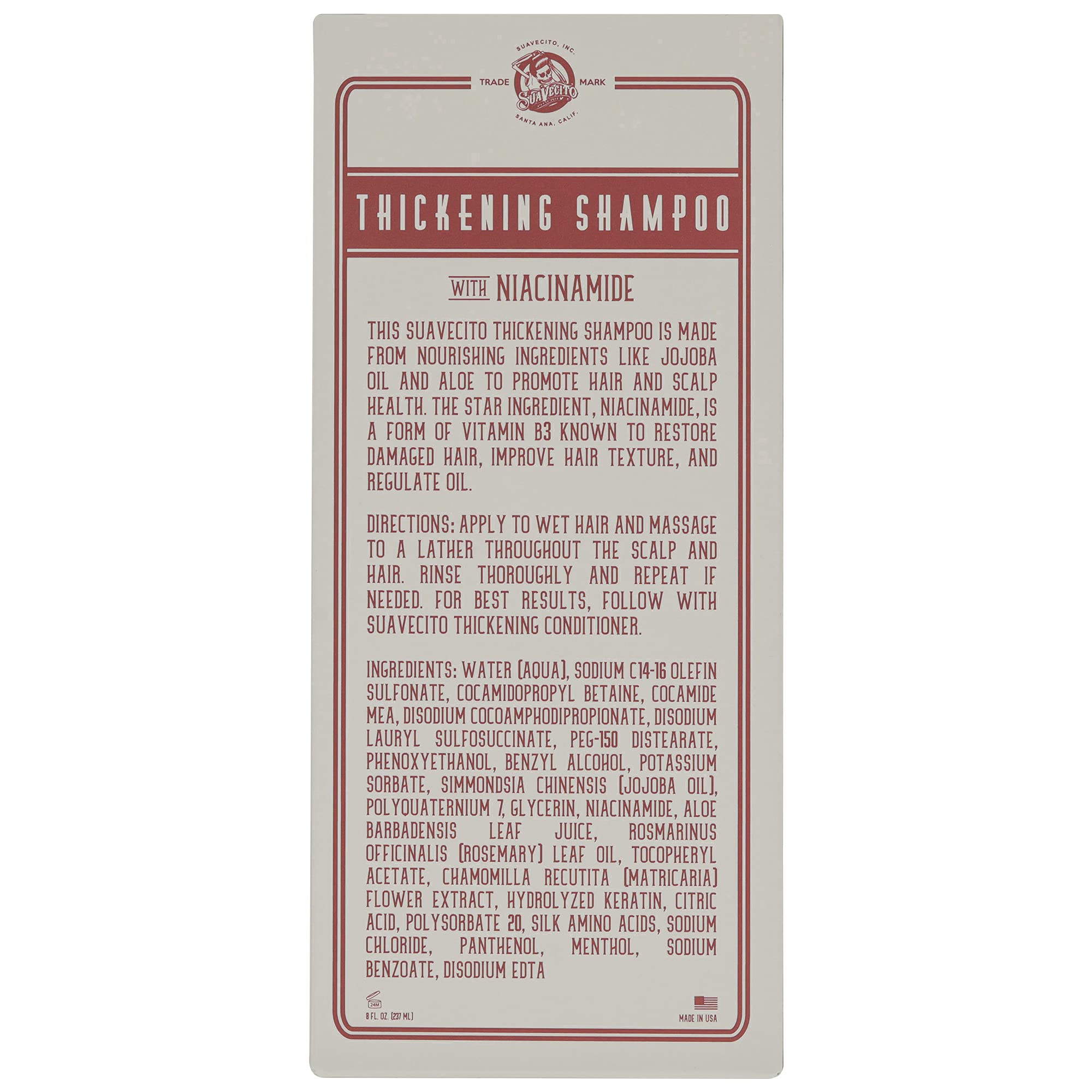 Suavecito packaging close-up highlights clean labeling and premium product feel.