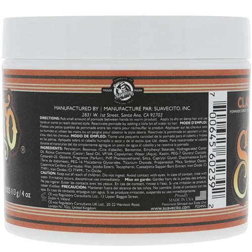Hands warm Suavecito Pomade Firme Clay for easy scoop