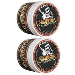 Suavecito Pomade Firme Clay jar closeup highlights thick texture