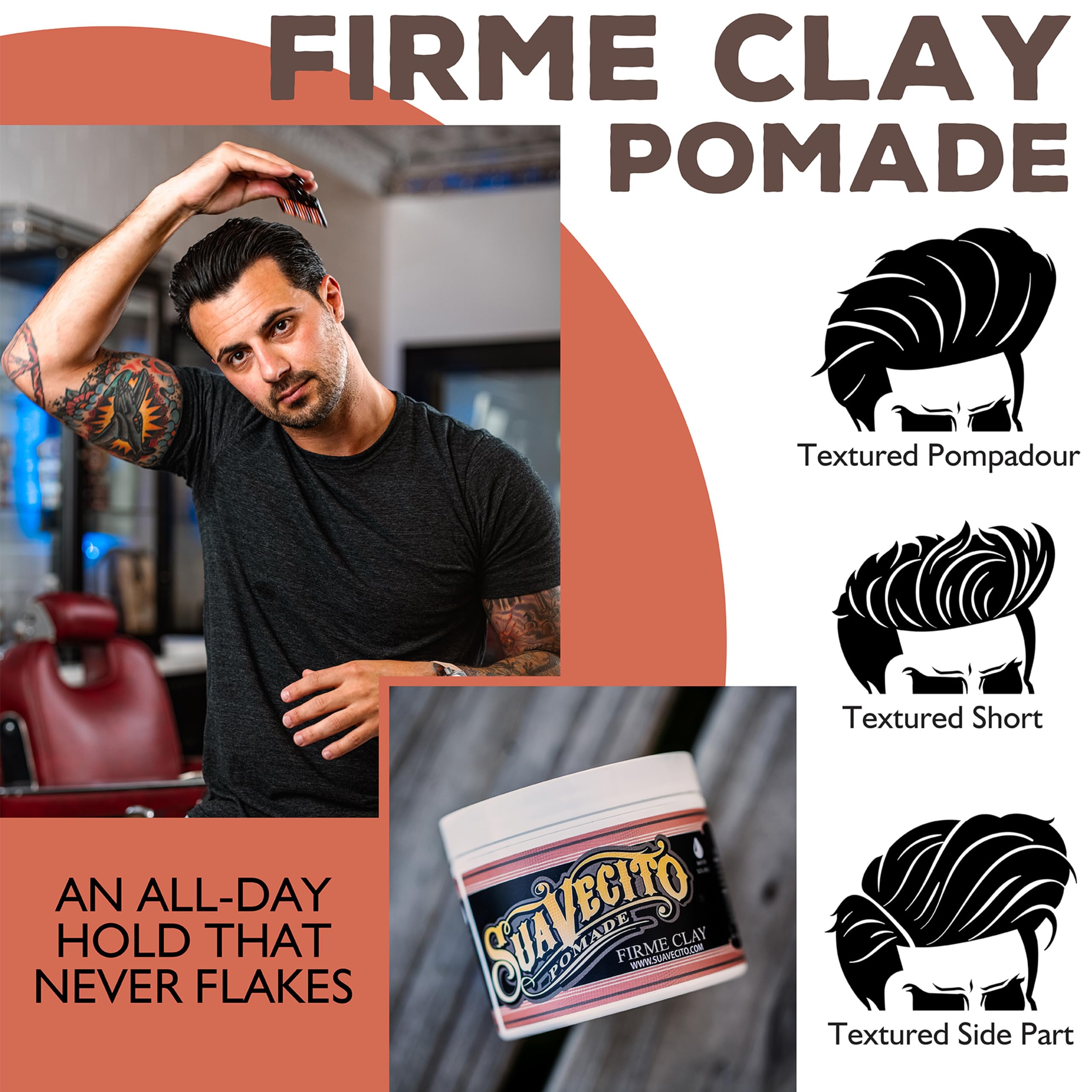 Two-pack packaging of Suavecito Pomade Firme Clay on counter
