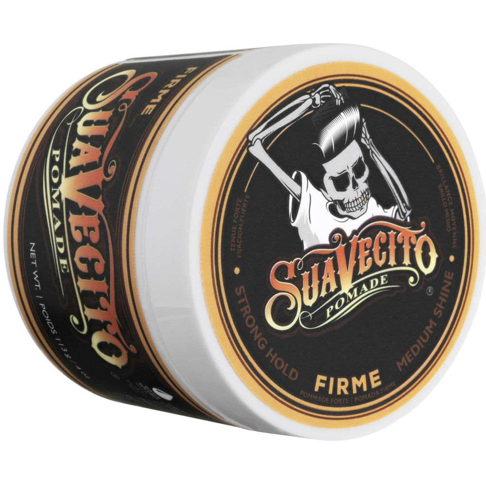 Long-lasting hold with Suavecito Pomade Firme Hold for daily wear.