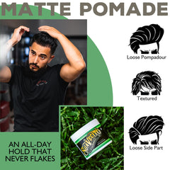 Suavecito Pomade Matte textured hair style demonstrates natural texture without shine.