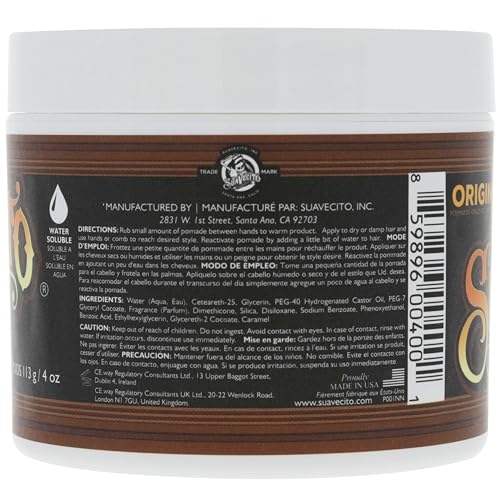 Close-up of Suavecito Original Pomade jar highlighting creamy texture.
