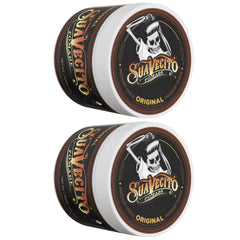 Two-pack packaging of Suavecito Pomade Original for convenient storage.
