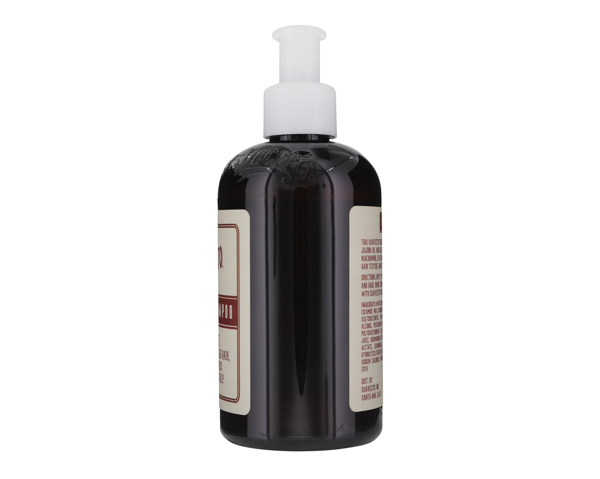 Suavecito thickening shampoo lather in a sink shows cleansing and volume-boost potential.