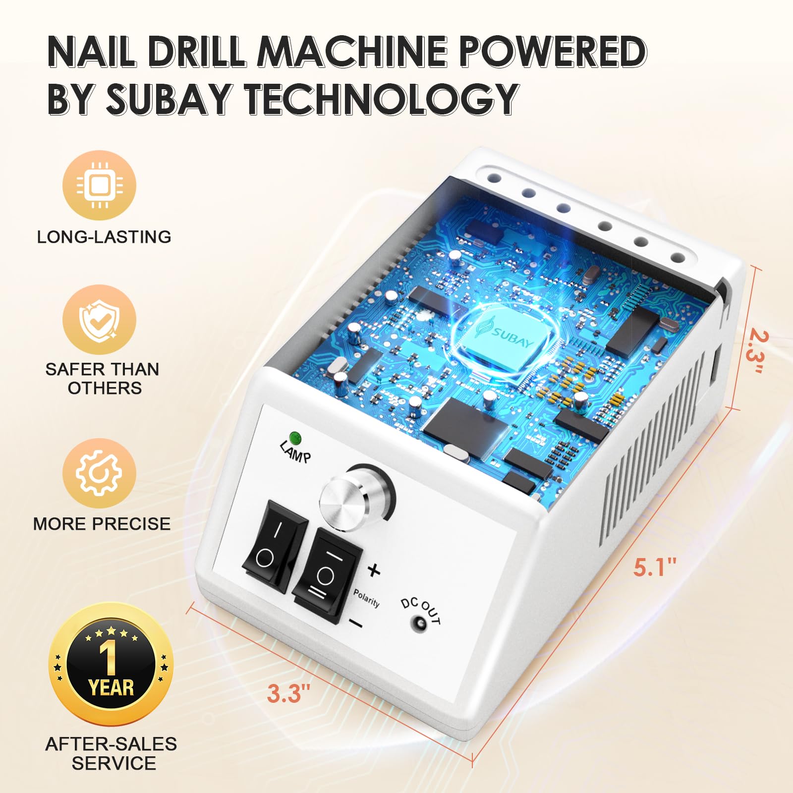 SUBAY all-in-one nail drill ideal for salon and home use