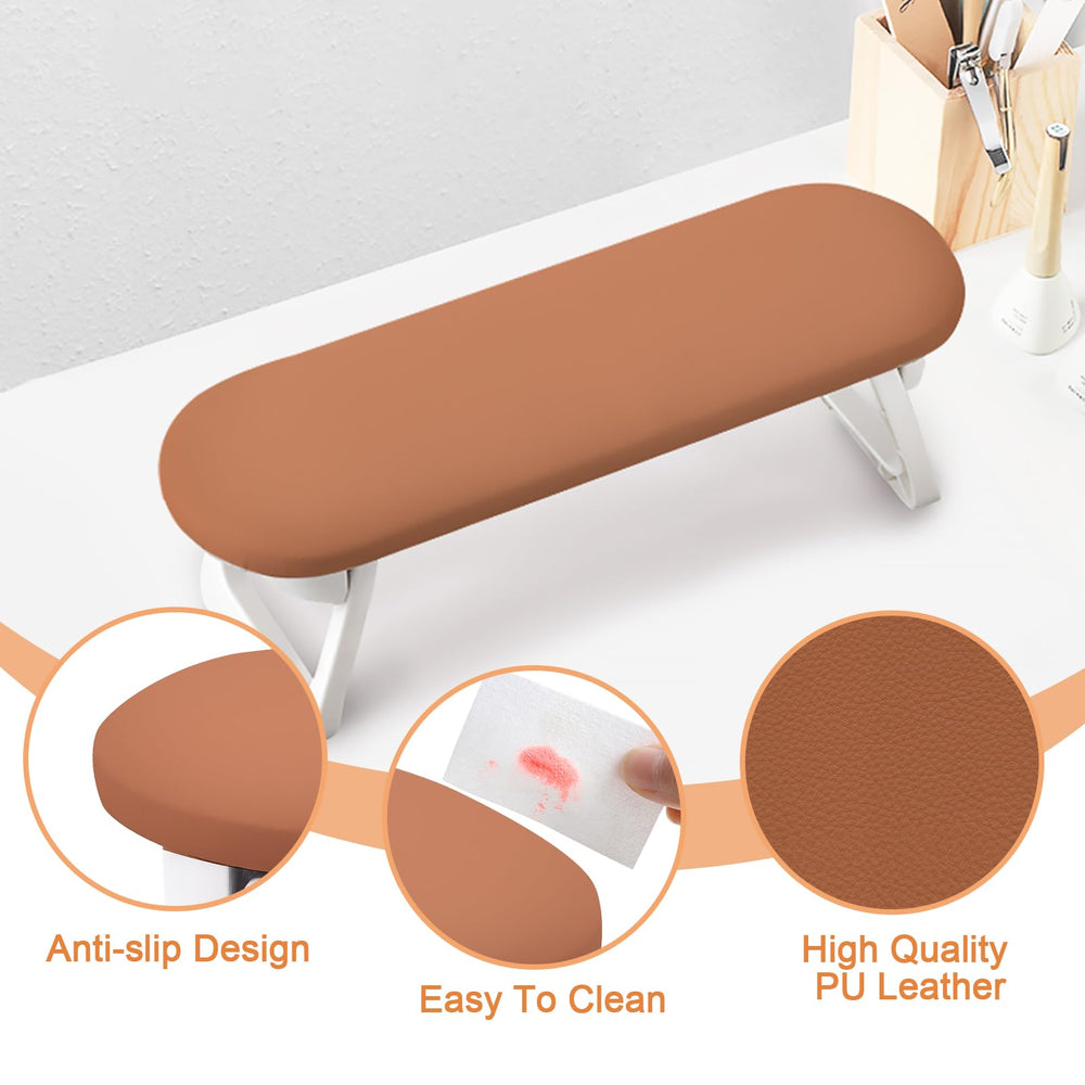SUBAY foldable arm rest with adjustable height for different manicure steps.