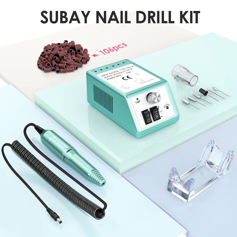 SUBAY green nail care kit ready for manicures and pedicures.
