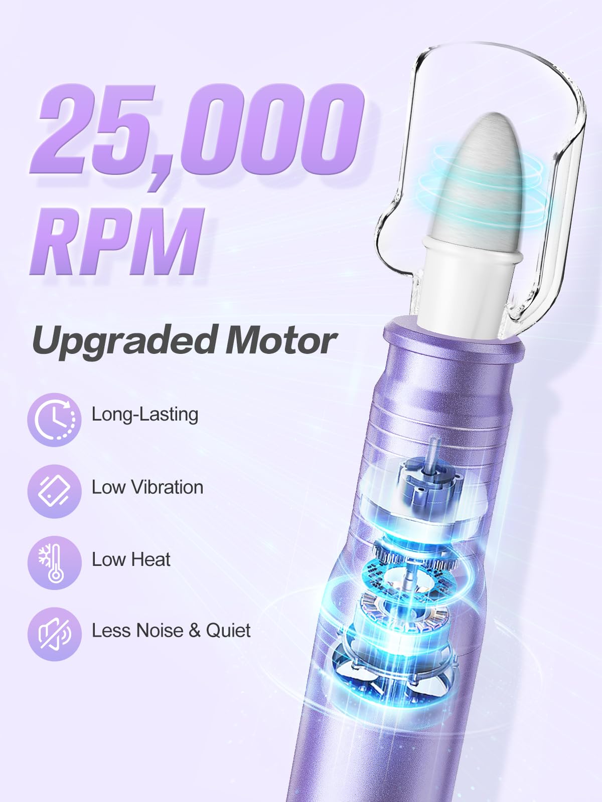 SUBAY nail drill with LED display close up for precise speed control
