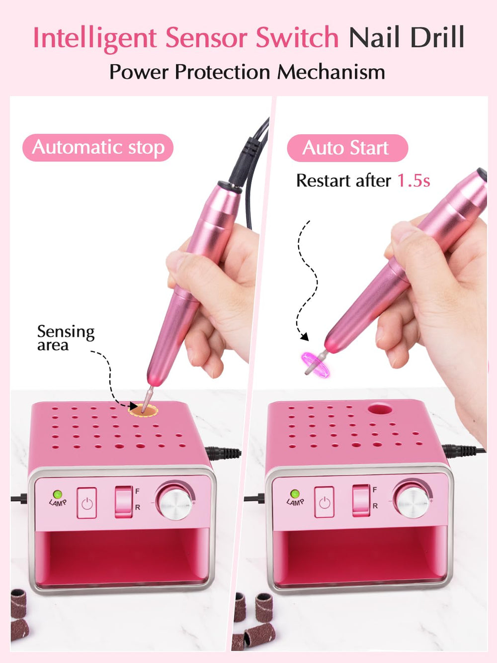 Subay Nail Drill Attachments interchangeable for buffing, shaping, and polishing.
