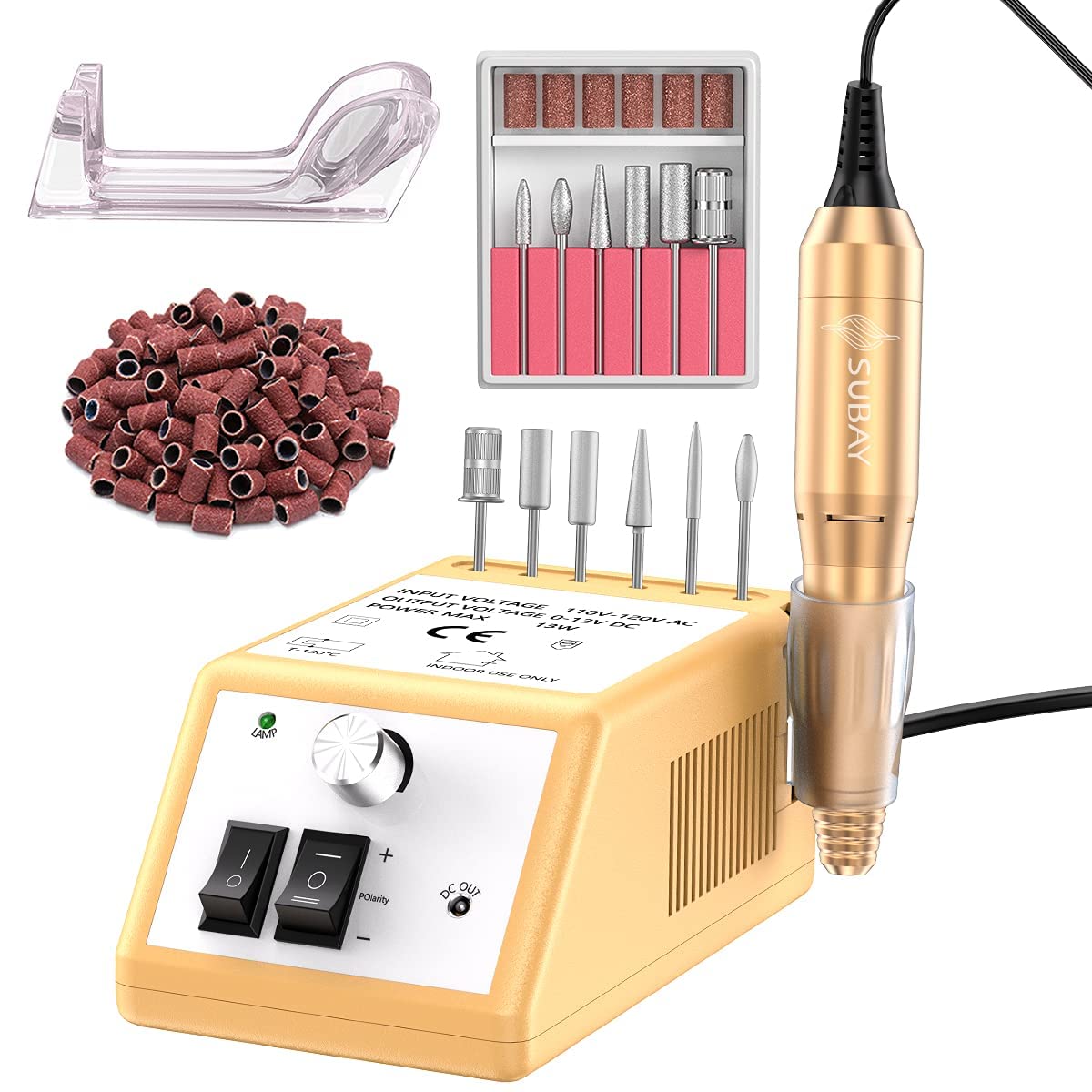 SUBAY nail drill front view for precise, professional nail prep