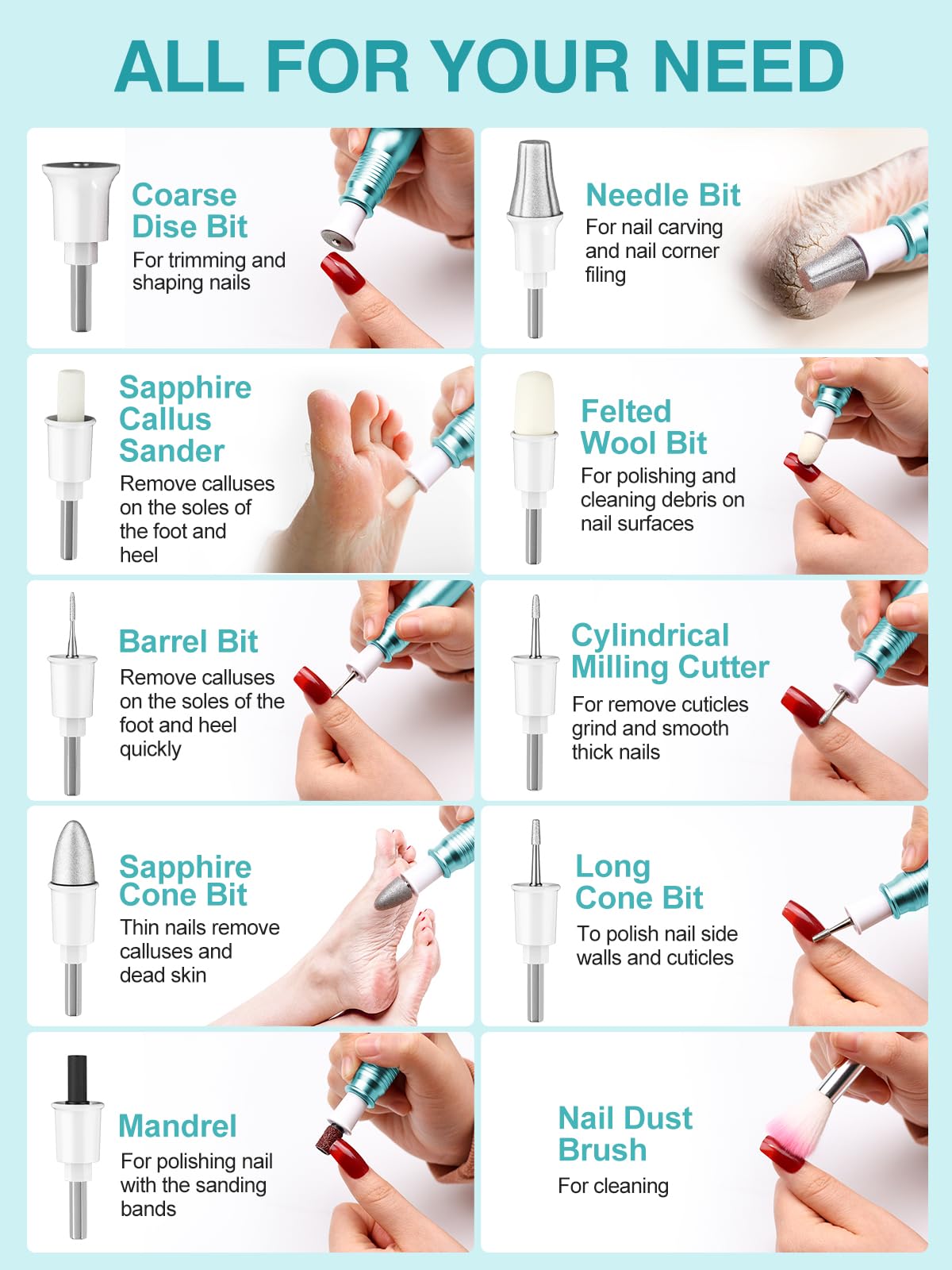 SUBAY beginner-friendly electric nail drill for easy at-home nail care.